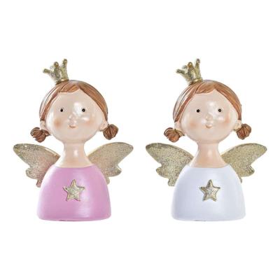 Kerstversiering DKD Home Decor Hars Engel (9 x 5 x 12 cm) (2 Stuks)
