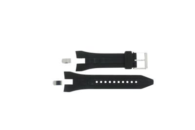 Horlogeband Seiko 7T62-0JA0 (02B) / SNAC21P1 / 4A581JT Silicoon Zwart 28mm