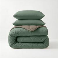 Wasbaar Lazy Dekbed Zonder Overtrek - Zonder Overtrek - Groen Kaki - Dekbed-Discounter.nl