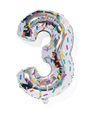 HEMA Folieballon Cijfer 3 Confetti XL