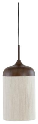 Light & Living Hanglamp 'Dania' Houtlook en touw, 22cm, kleur Donkerbruin