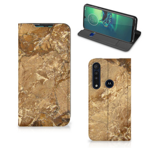 Motorola G8 Plus Standcase Marmer Creme