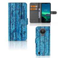 Nokia 1.4 Book Style Case Wood Blue - thumbnail