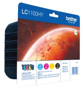 Brother LC1100HYVALBP inktcartridge 4 stuk(s) Origineel Zwart, Cyaan, Magenta, Geel