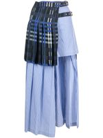 MSGM jupe asymétrique à imprimés multiples - Bleu
