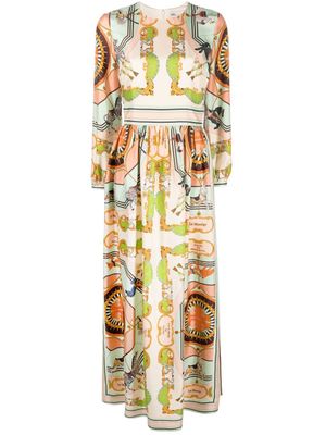 Tory Burch robe en soie à imprimé graphique - Tons neutres