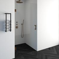 BRAUER Void nisdeur helder glas 100x200 omkeerbaar incl. glascoating PVD koper geborsteld GS-VON1H100200GK