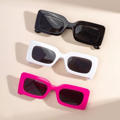 3pcs Kids Fashion Square Fashion Glasses Multicolor / 1pcs Pink