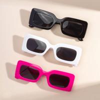 3pcs Kids Fashion Square Fashion Glasses Multicolor / 1pcs Pink