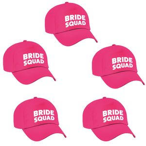 8x Roze vrijgezellenfeest petje Bride Squad dames