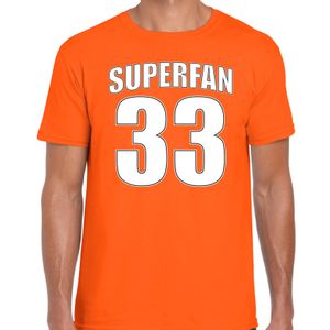 Superfan nummer 33 oranje t-shirt Holland / Nederland supporter racing voor heren