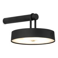 Draadloze Oplaadbare LED wandlamp - Binnen & Buiten - Dimbaar - ø19 x 8.75 cm - Warmwit licht - 3000mAh - Zwart