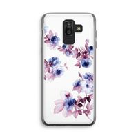 Waterverf bloemen: Samsung Galaxy J8 (2018) Transparant Hoesje