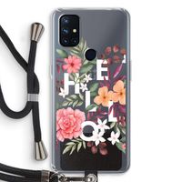 Hello in flowers: OnePlus Nord N10 5G Transparant Hoesje met koord