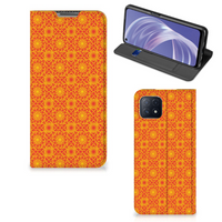OPPO A73 5G Hoesje met Magneet Batik Oranje - thumbnail