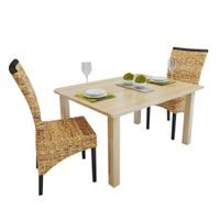 Eetkamerstoelen 2 st abaca en massief mangohout - thumbnail