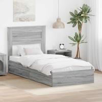 Bedframe met lade Grijs Sonoma 90 x 190 cm Bewerkt hout
