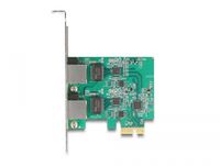 DeLOCK PCI Express x1 Card to 2 x RJ45 2.5 Gigabit LAN RTL8125 netwerkadapter - thumbnail