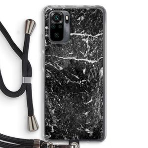 Zwart marmer: Xiaomi Redmi Note 10 Pro Transparant Hoesje met koord
