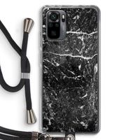 Zwart marmer: Xiaomi Redmi Note 10 Pro Transparant Hoesje met koord