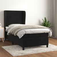 Boxspring met matras fluweel zwart 100x200 cm