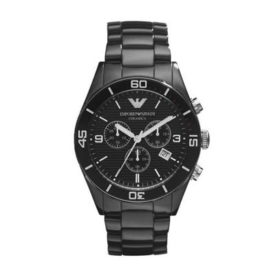 Emporio Armani Ceramica chronograaf Herenhorlogemet zwarte wijzerplaat AR1421
