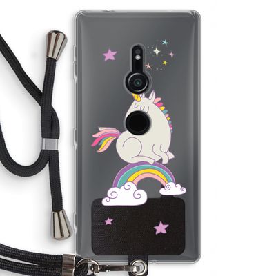 Regenboog eenhoorn: Sony Xperia XZ2 Transparant Hoesje met koord