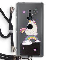 Regenboog eenhoorn: Sony Xperia XZ2 Transparant Hoesje met koord