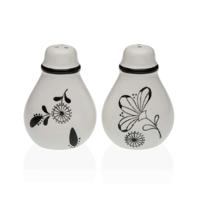 Peper- en Zoutvat Versa Keramisch Dolomite Blommor 5,5 x 8,5 x 6 cm