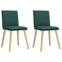 Eetkamerstoelen 2 st stof donkergroen