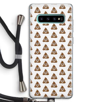 Poop emoji: Samsung Galaxy S10 Plus Transparant Hoesje met koord