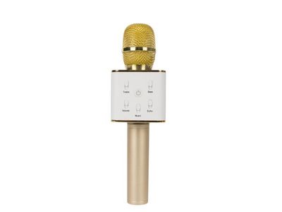HQ Power karaoke microfoon 25 x 7,5 x 7,5 cm geel/wit HQ Power karaoke microfoon 25 x 7,5 x 7,5 cm geel/wit
