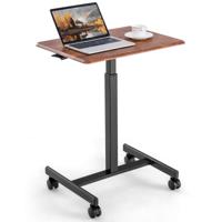 Sta-Bureau Laptoptafel in Hoogte Verstelbaar 74-108 cm Mobiel Bureau Bijzettafel met Wielen Laptop Statafel Draagbaar