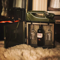 Jerrycan Bar - Groen - Incl. 2 Wijnglazen - Handgemaakt in Nederland - Minibar - Wijnbar - thumbnail