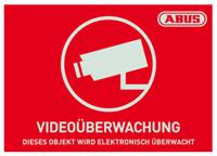ABUS AU1421 Waarschuwingssticker Camerabewaking Taal Duits (b x h) 74 mm x 52.5 mm