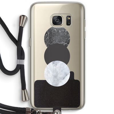 Marmeren cirkels: Samsung Galaxy S7 Transparant Hoesje met koord