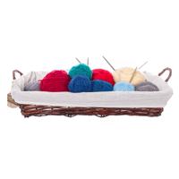 Rieten mand - gevlochten riet - bruin - 60 x 40 x 16 cm - opbergmand