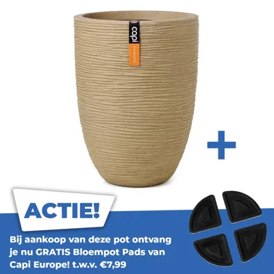 Vaas elegant rib nl d34h46cm beige Vaas elegant rib nl d34h46cm beige