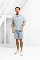 Lacoste Krokodilprint Zomerset Heren Lichtblauw Zwart - Maat XL - Kleur: LichtblauwZwart | Soccerfanshop