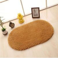 Faux Fur deken anti-slip Solid Bad tapijt kinderen kamer deurmatten ovale slaapkamer woonkamer tapijten grootte: 140x200cm (kaki)