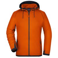 Oranje dames fleece jasje met capuchon XL  - - thumbnail
