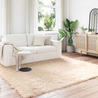 Nep Schapenvacht Tapijt Tafalla Beige 200 x 200 cm Polyester