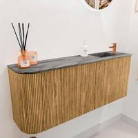 Toiletmeubel Mondiaz Joya Dlux | 101.6 cm | Meubelkleur Oak | Faye wastafel Sombra Wasbak Rechts | 1 kraangat