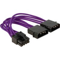 DeLOCK voedingskabel 8 pin eps > 2 x 4 pin adapter (paars)