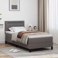 Boxspring bed met LED -striplichten Grijs en Wit 90 x 200 cm Boxspring bed met LED -striplichten Grijs en Wit 90 x 200 cm
