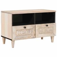 TV-kast met lade Wit 70 x 33 x 46 cm massief mangohout