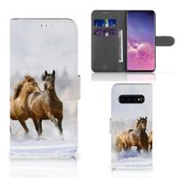 Samsung Galaxy S10 Plus | Telefoonhoesje | Met pasjeshouder | Paarden