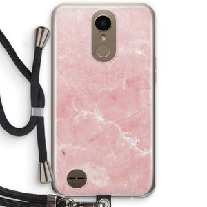 Roze marmer: LG K10 (2017) Transparant Hoesje met koord