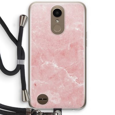 Roze marmer: LG K10 (2017) Transparant Hoesje met koord