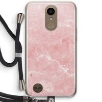 Roze marmer: LG K10 (2017) Transparant Hoesje met koord